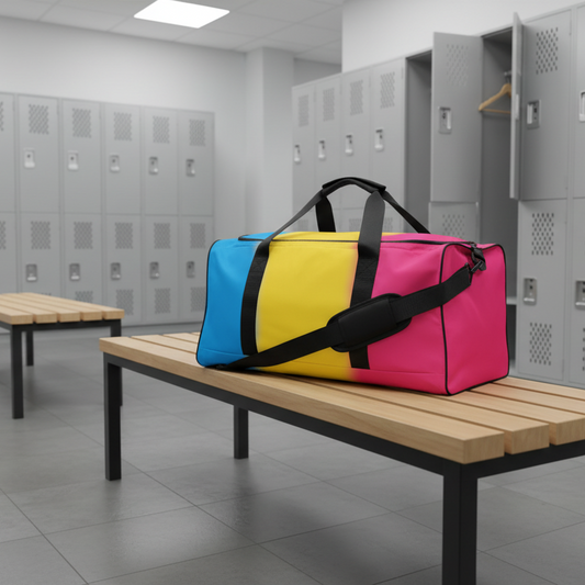 Pansexual Pan Pride Weekender Duffel Bag - Ombre pansexual-pan-pride-weekender-duffel-bag-ombre-left-front Duffle Bags