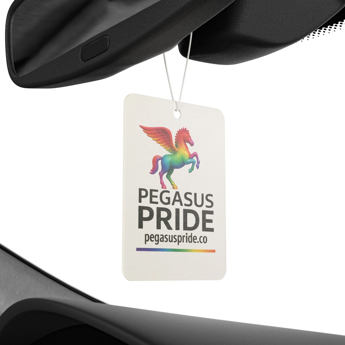 Pegasus Pride Flag Car Air Freshener pegasus-pride-flag-car-air-freshener-rearview-mirror