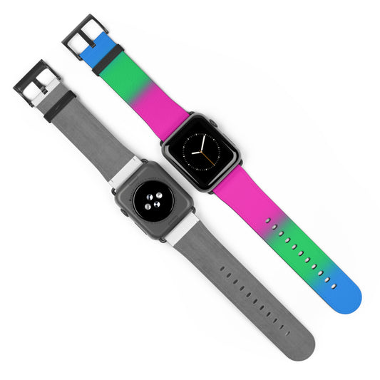 Polysexual Poly Pride Apple Watch Band Strap In Ombre - front and back
