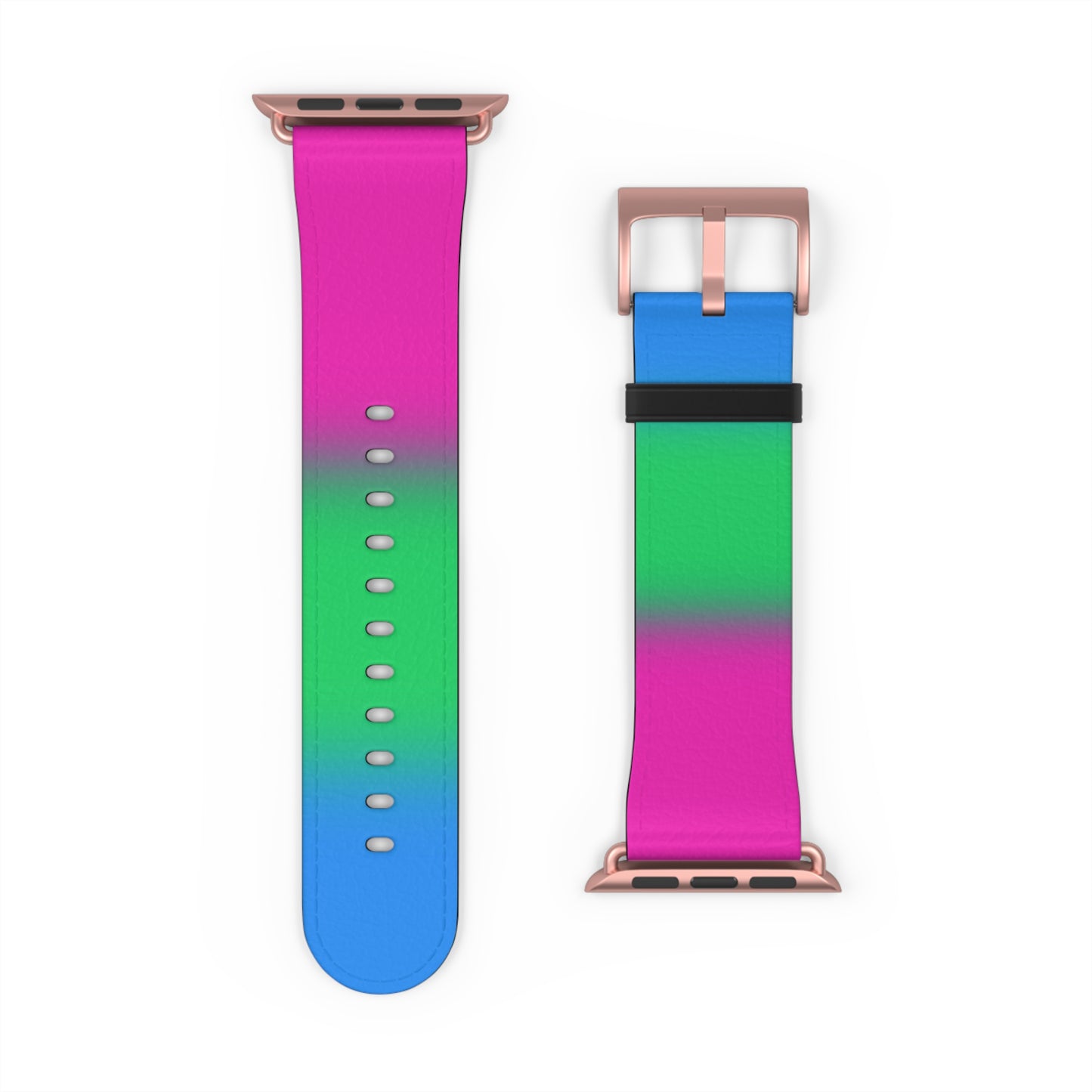 Polysexual Poly Pride Apple Watch Band Strap In Ombre 42 - 45 mm Rose Gold Matte