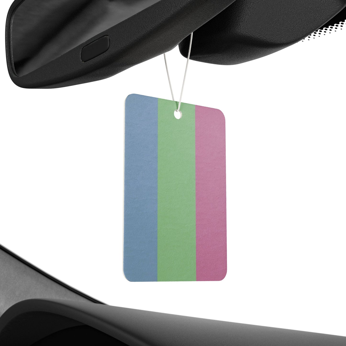 Polysexual Poly Pride Flag Car Air Freshener polysexual-poly-pride-flag-car-air-freshener-rearview-mirror