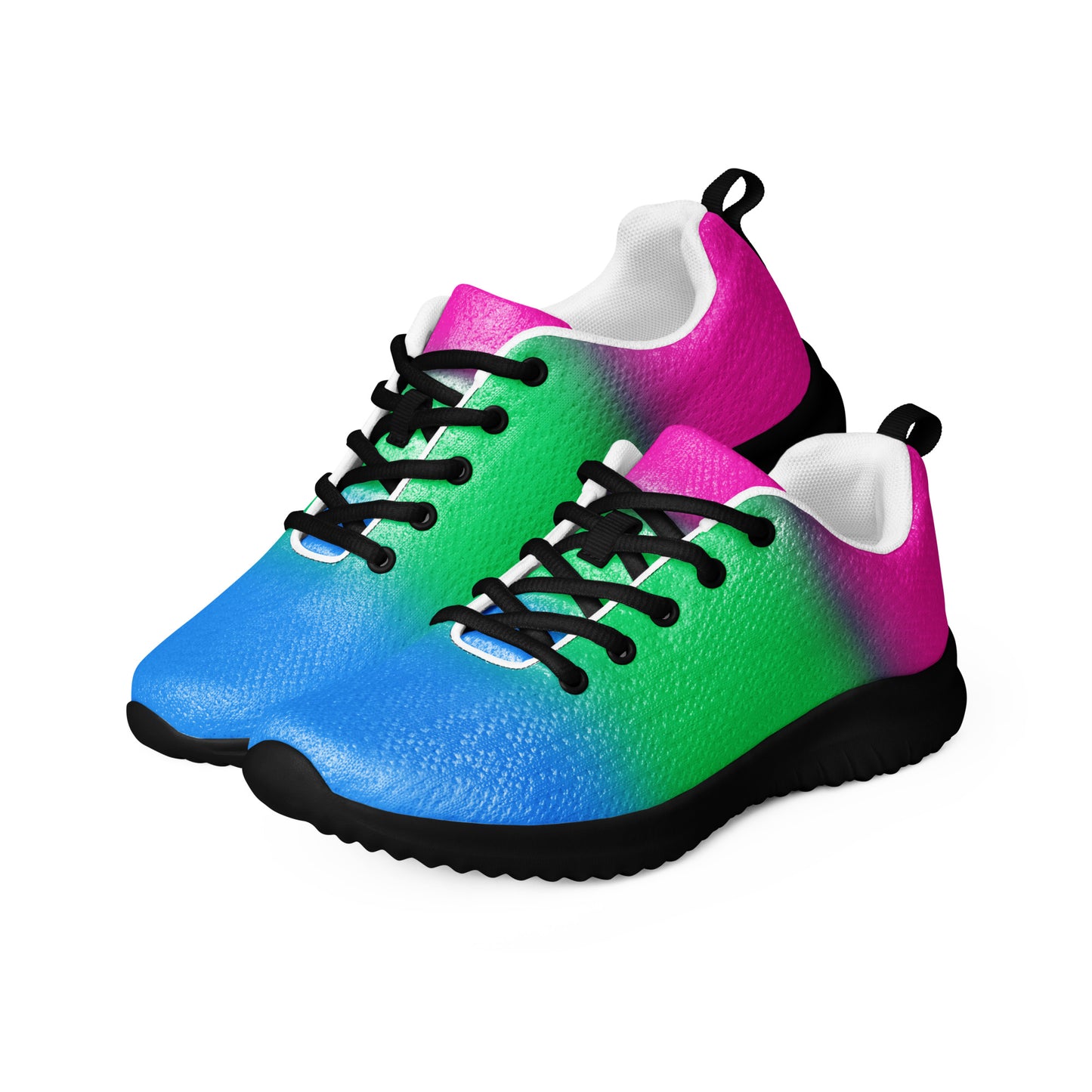 Polysexual Poly Pride Women’s Athletic Shoes - Ombre polysexual-poly-pride-womens-athletic-shoes-ombre-black-left-front