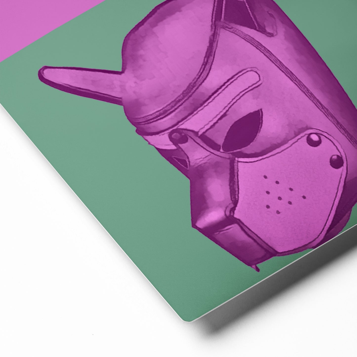 Puppy Pup Play Hood Pop Art on Metal 12x12 zoomed in details