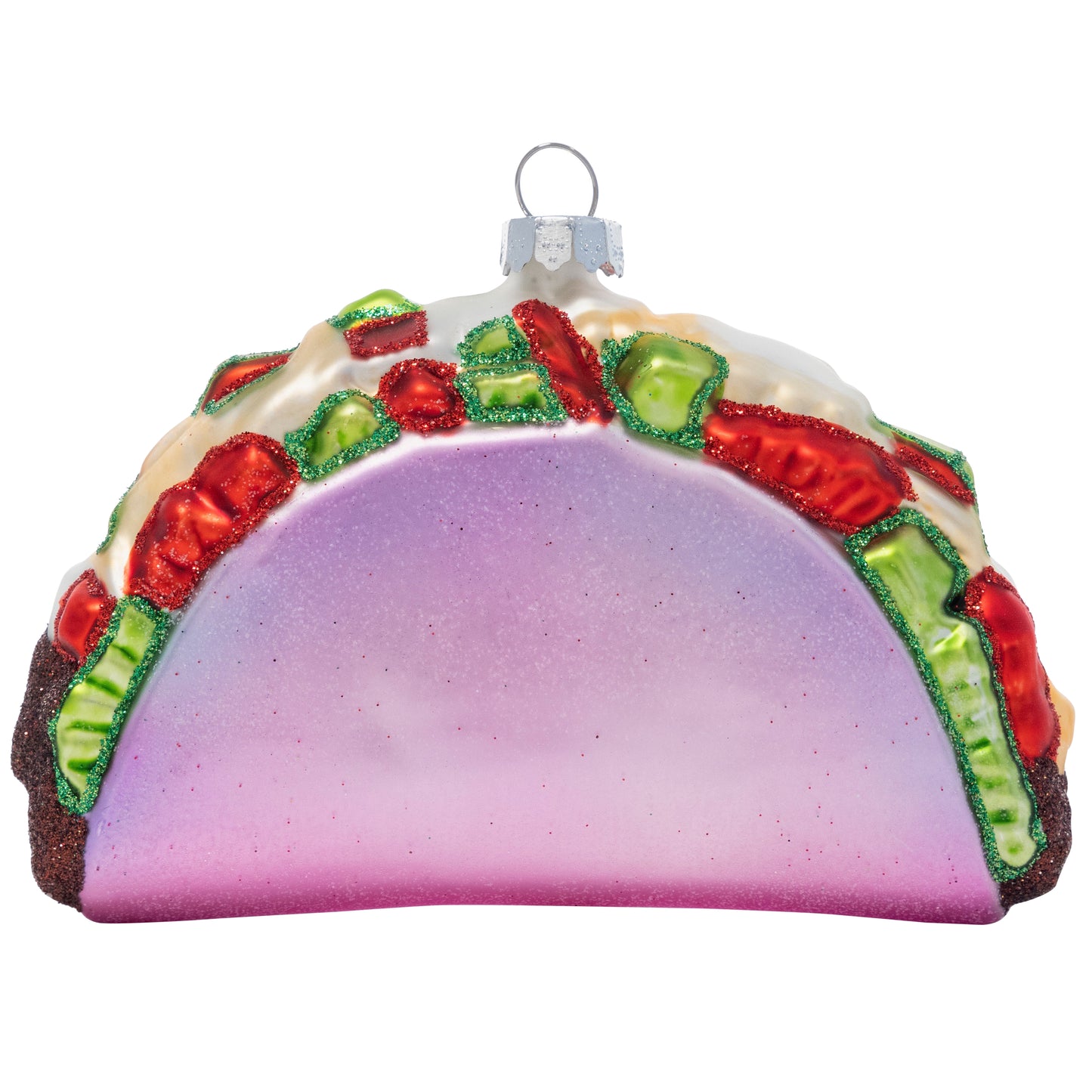 Rosado "Pink" Taco - Hand Blown Glass Holiday Ornament rosado-pink-taco-hand-blown-glass-holiday-christmas-ornament-back