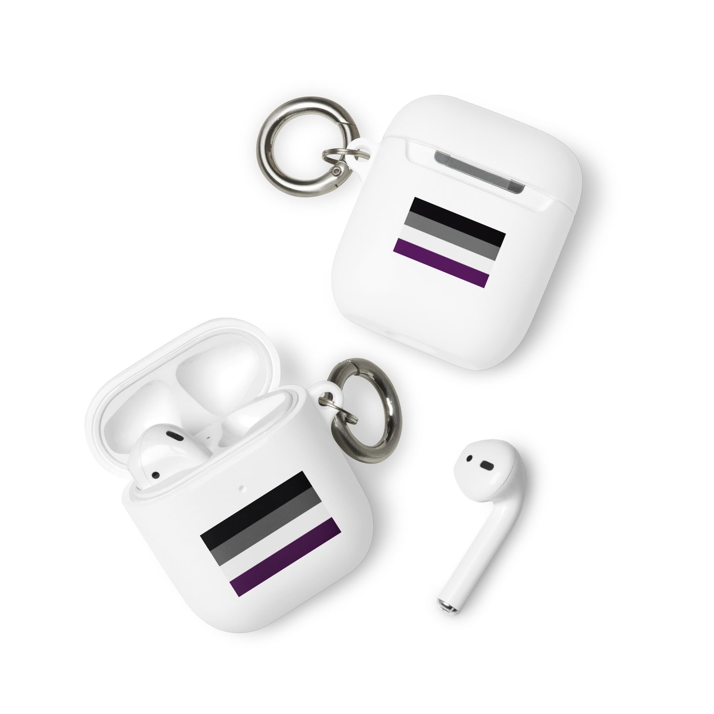 Asexual Ace Pride Flag Rubber Case for Apple AirPods White AirPods Asexual rubber-case-for-airpods-white-airpods-front-64adebda40151 AirPods Case