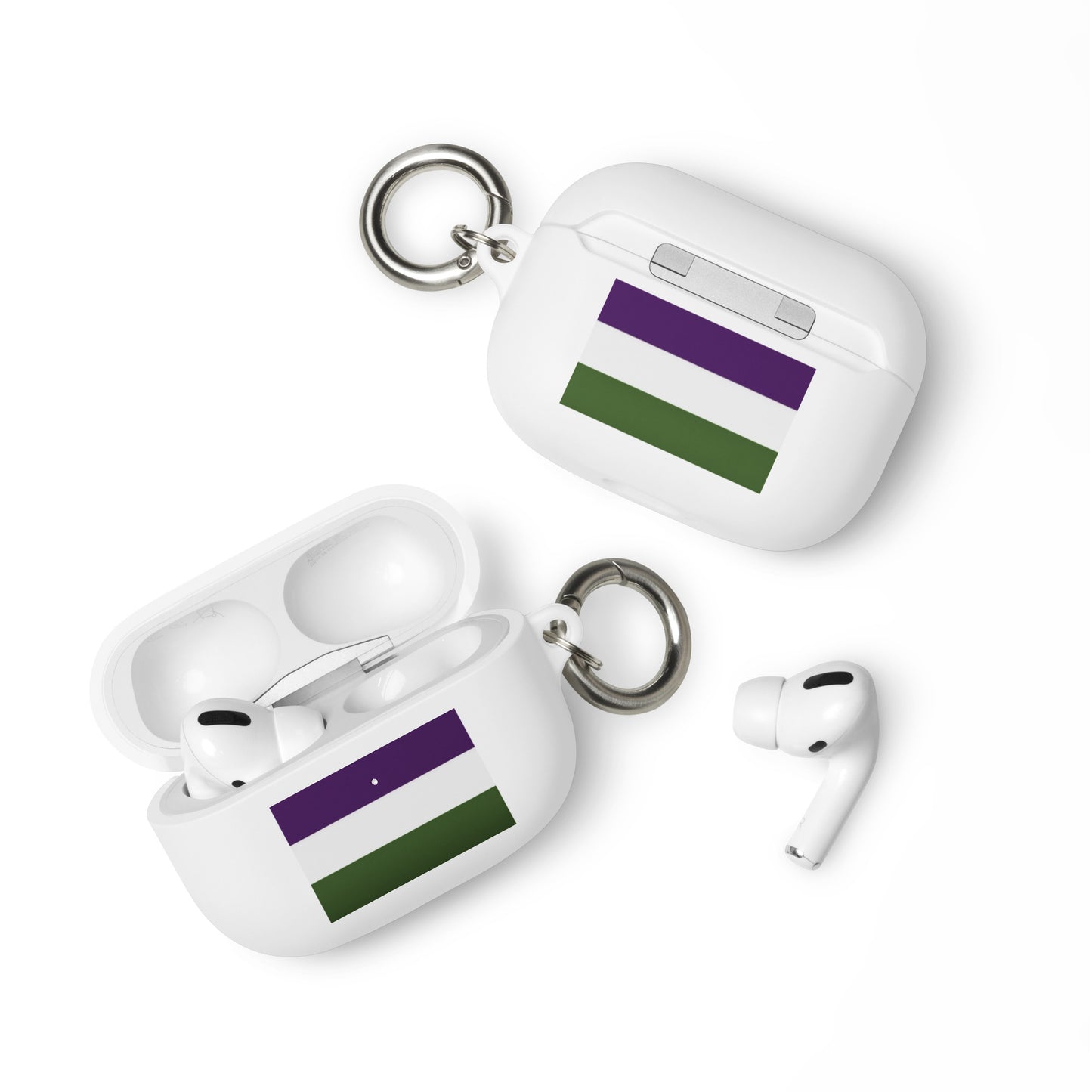 Genderqueer Pride Flag Rubber Case for Apple AirPods White AirPods Pro Genderqueer rubber-case-for-airpods-white-airpods-pro-front-64adccb317561 AirPods Case