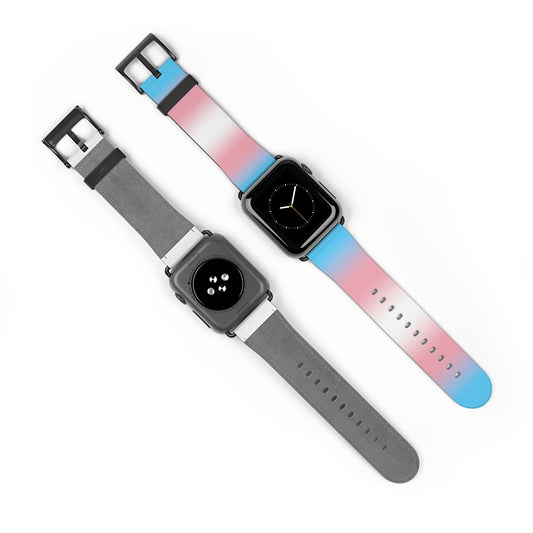 Transgender Trans Pride Apple Watch Band Strap In Ombre front and back
