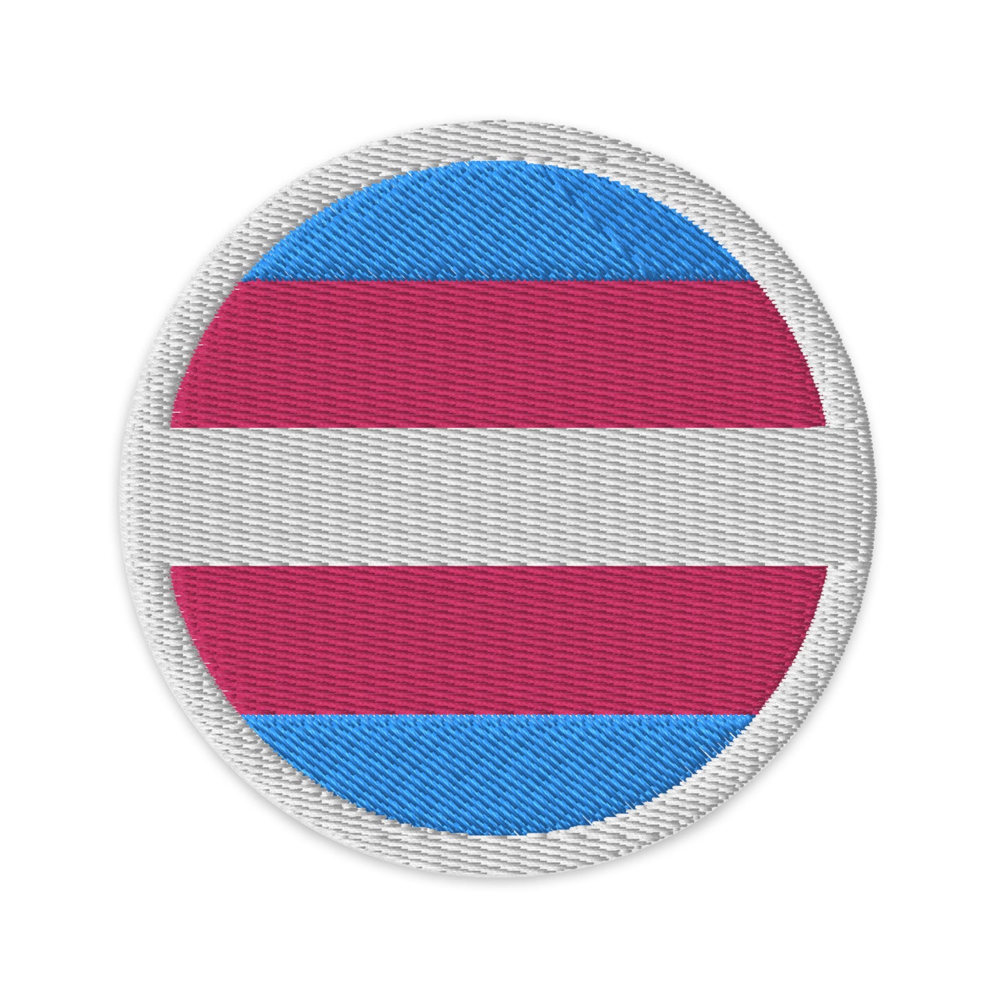 Transgender Trans Pride Circle Embroidered Patch Transgender transgender-trans-pride-circle--round-embroidered-patch-3-in-front