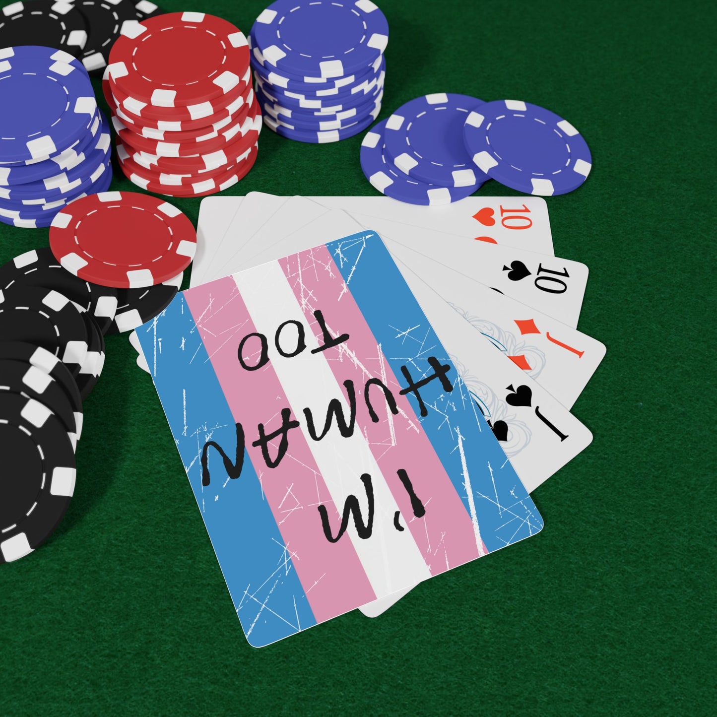 Transgender Trans Pride 'I'm Human Too' Poker Playing Cards transgender-trans-pride-im-human-too-poker-playing-cards-lifestyle