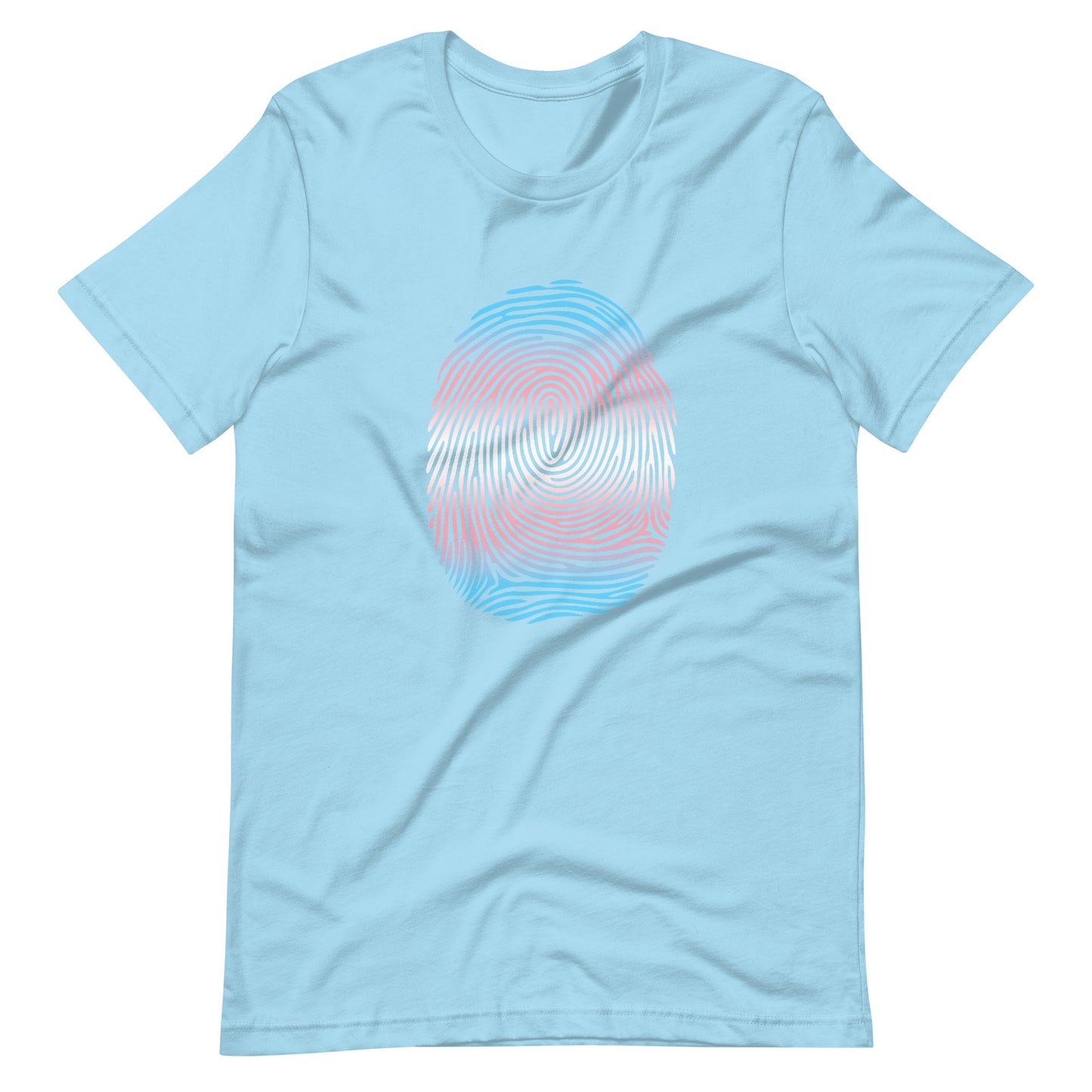 Transgender Trans Pride Identity Fingerprint T-shirt Ocean Blue Transgender unisex-staple-t-shirt-ocean-blue-front-660f4e86d99d1