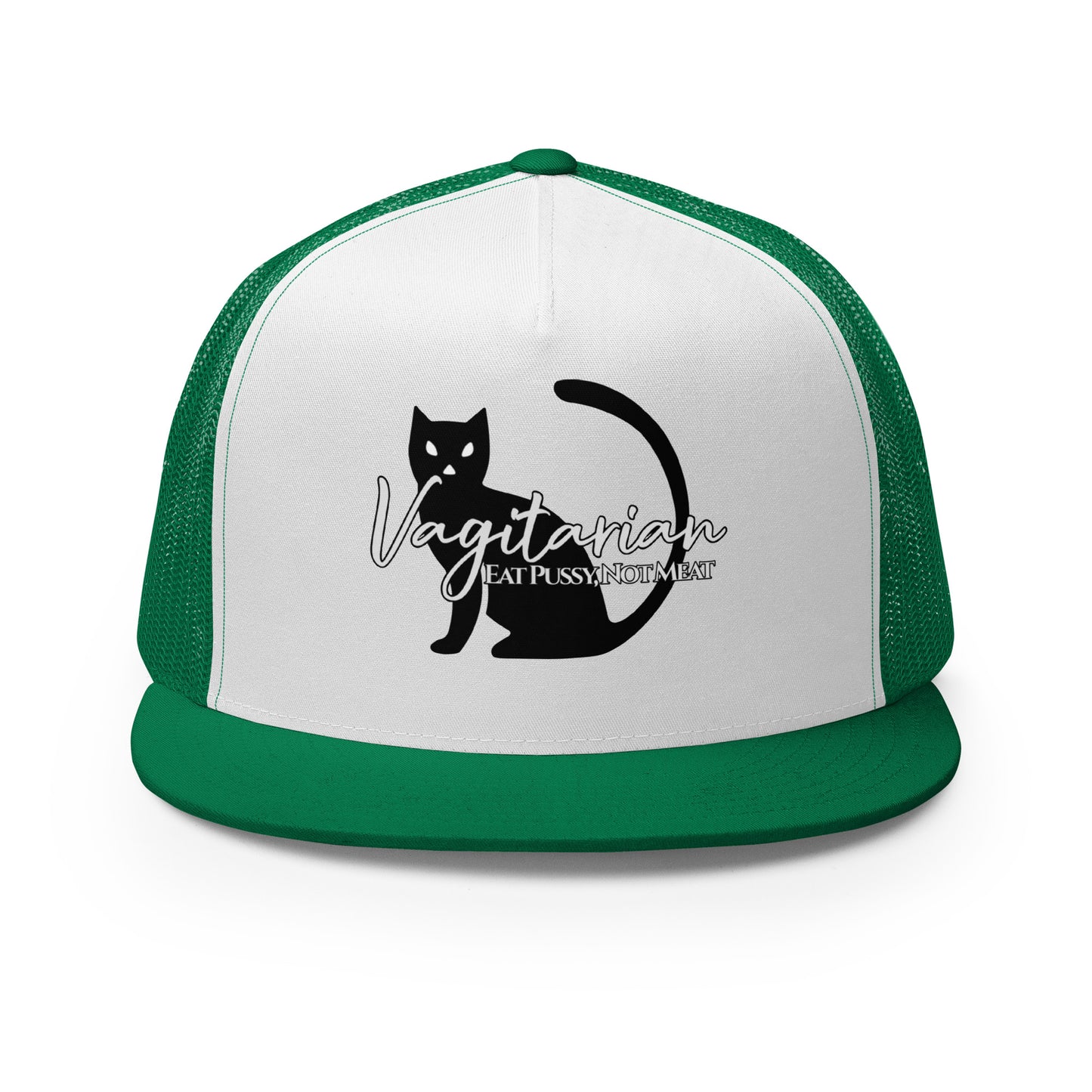 Vagitarian Trucker Baseball Cap Hat Kelly White Kelly Lesbian vagitarian-trucker-baseball-cap-hat-green-white-kelly-front
