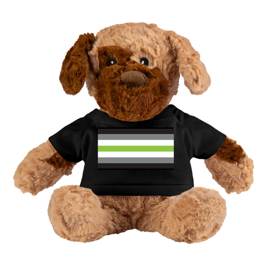 Agender Pride Flag Plush Dog Stuffed Animal Black Agender agender-pride-flag-plush-dog-stuffed-animal-black