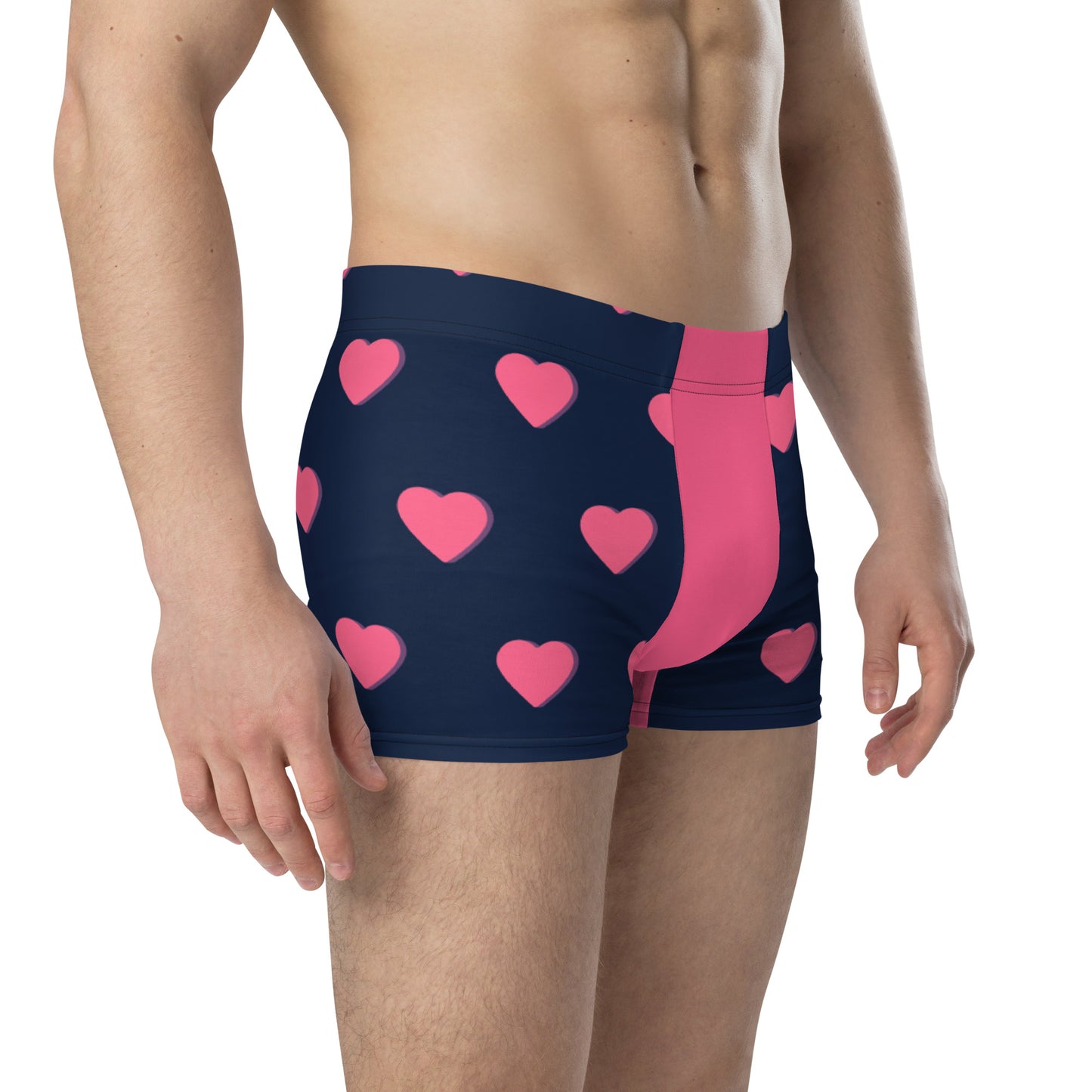 Pink Heart Mens Boxer Briefs Underwear all-over-print-boxer-briefs-white-right-front-6379a95d956e8