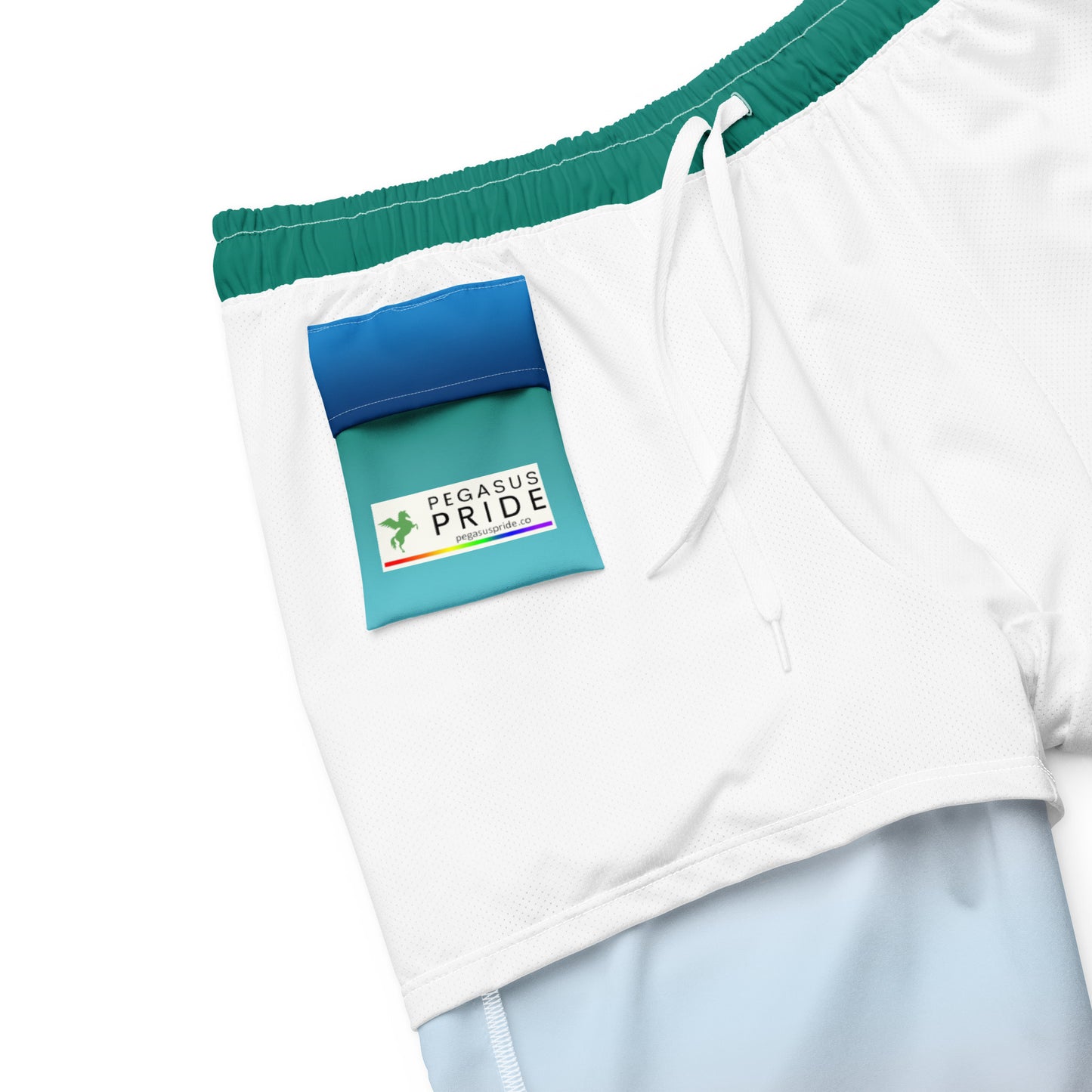 Gay MLM Vincian Pride Men's Swim Trunks - Ombre all-over-print-recycled-swim-trunks-white-product-details-643d7ef0b1ae8 Trunks