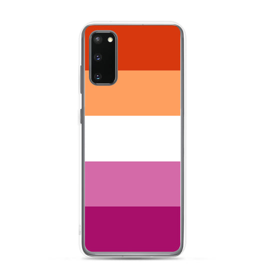 Lesbian Pride Flag Samsung Galaxy Cell Phone Case Samsung Galaxy S20 Lesbian clear-case-for-samsung-samsung-galaxy-s20-case-on-phone-640a9df921216 Mobile Phone Case