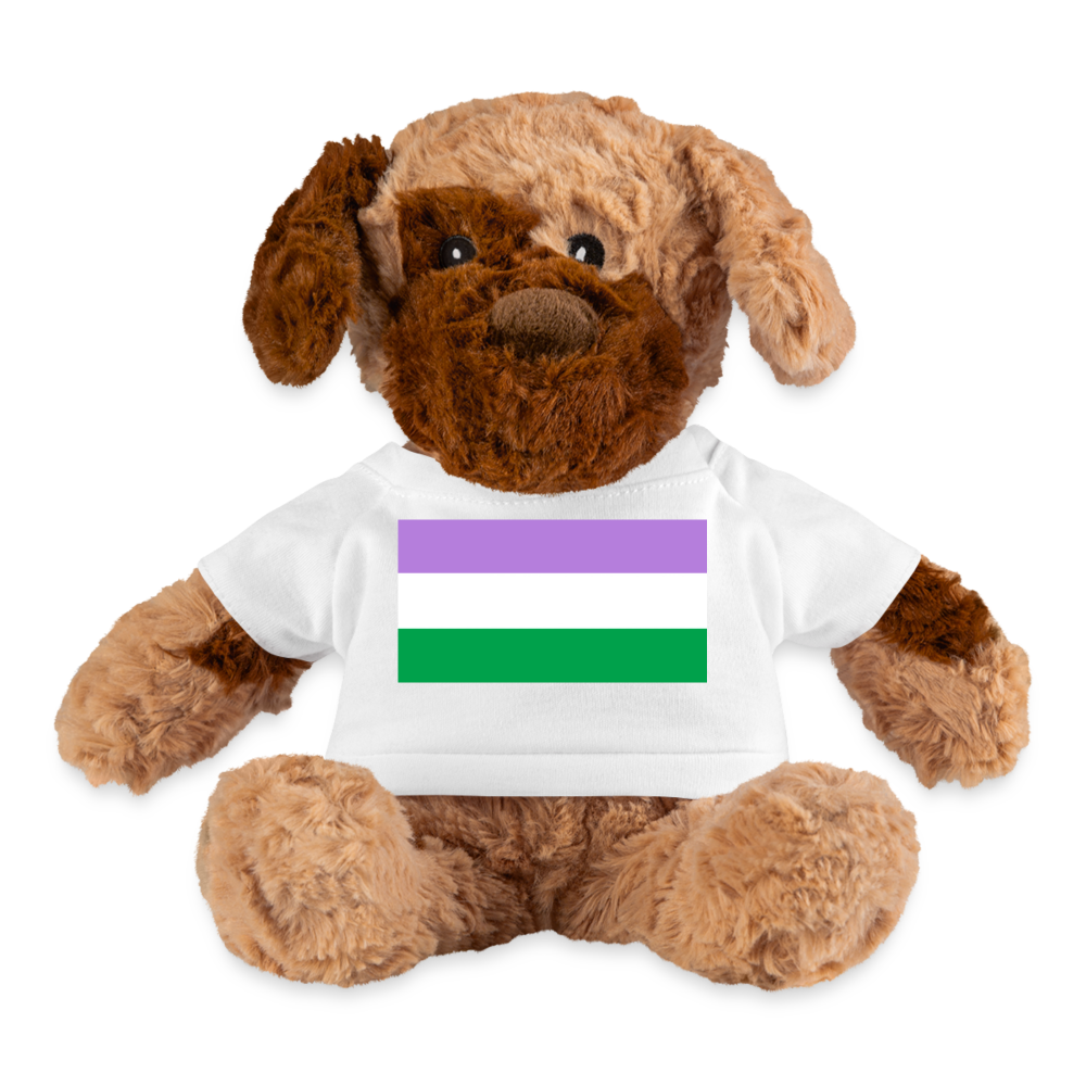 Genderqueer Pride Flag Plush Dog Stuffed Animal White Genderqueer genderqueer-pride-flag-plush-dog-stuffed-animal-white