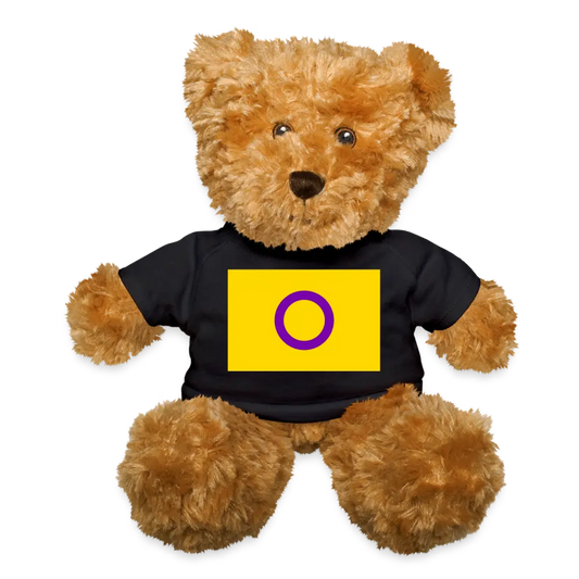 Intersex Pride Flag Plush Teddy Bear Stuffed Animal Black Intersex intersex-pride-flag-plush-teddy-bear-stuffed-animal-black