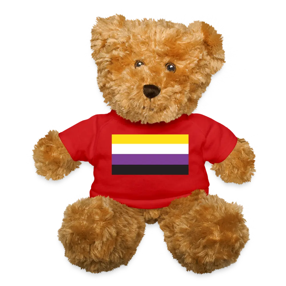 Nonbinary Enby Pride Flag Plush Teddy Bear Stuffed Animal Red Nonbinary nonbinary-enby-pride-flag-plush-teddy-bear-stuffed-animal-red Plush