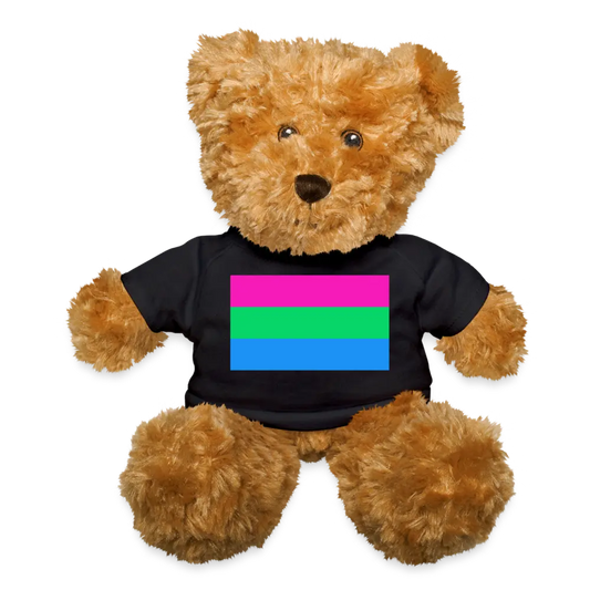 Polysexual Poly Pride Flag Plush Teddy Bear Stuffed Animal Black Polysexual polysexual-poly-pride-flag-plush-teddy-bear-stuffed-animal-black