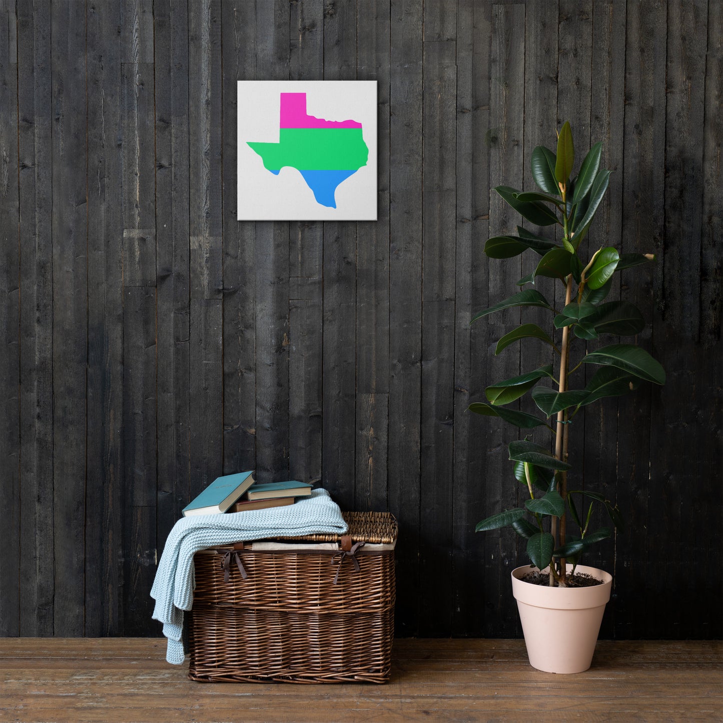 Texas Polysexual Poly Pride Canvas Wall Art thin-canvas-_in_-16x16-front-638d2df999352