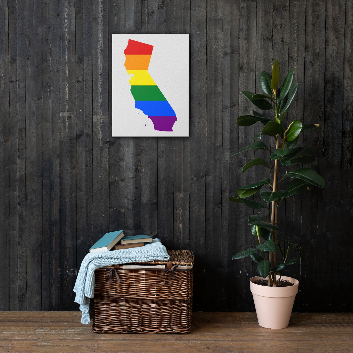 California LGBTQ Pride Canvas Wall Art thin-canvas-_in_-18x24-front-638eb0e139bee