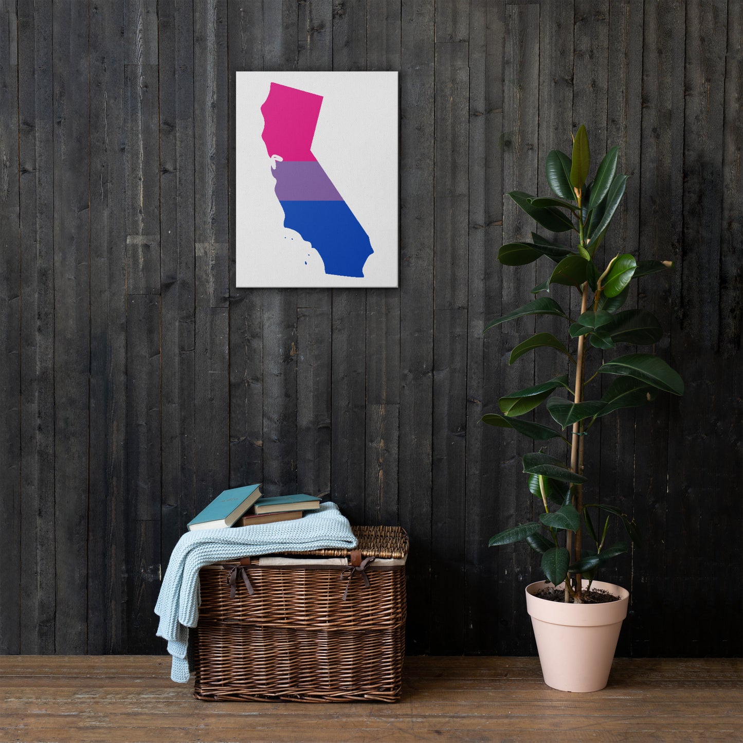 California Bisexual Bi Pride Canvas Wall Art thin-canvas-_in_-18x24-front-638eb5d69cce5