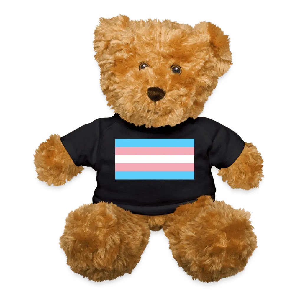 Transgender Trans Pride Flag Plush Teddy Bear Stuffed Animal Black Transgender transgender-trans-pride-flag-plush-teddy-bear-stuffed-animal-black