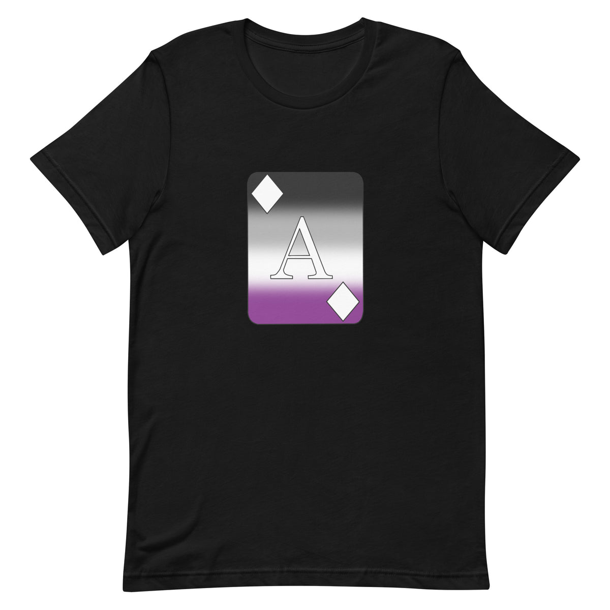 Asexual Ace Pride Shirt Ace Card Black Asexual unisex-staple-t-shirt-black-front-63b4d2298ec89 Tee