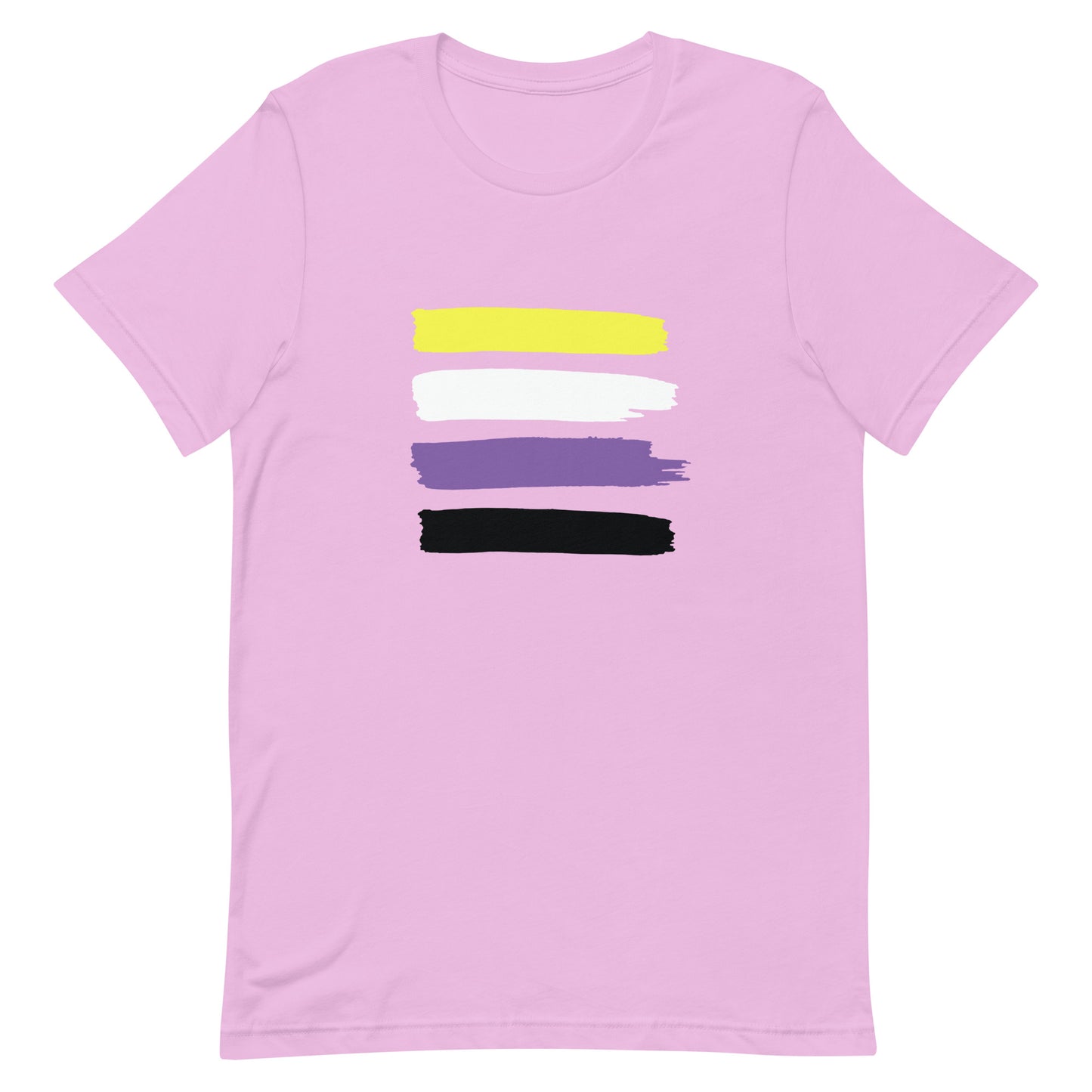 Nonbinary Enby Pride Paint Stripe T-Shirt Lilac Nonbinary unisex-staple-t-shirt-lilac-front-63ec35e2e51b1 Tee