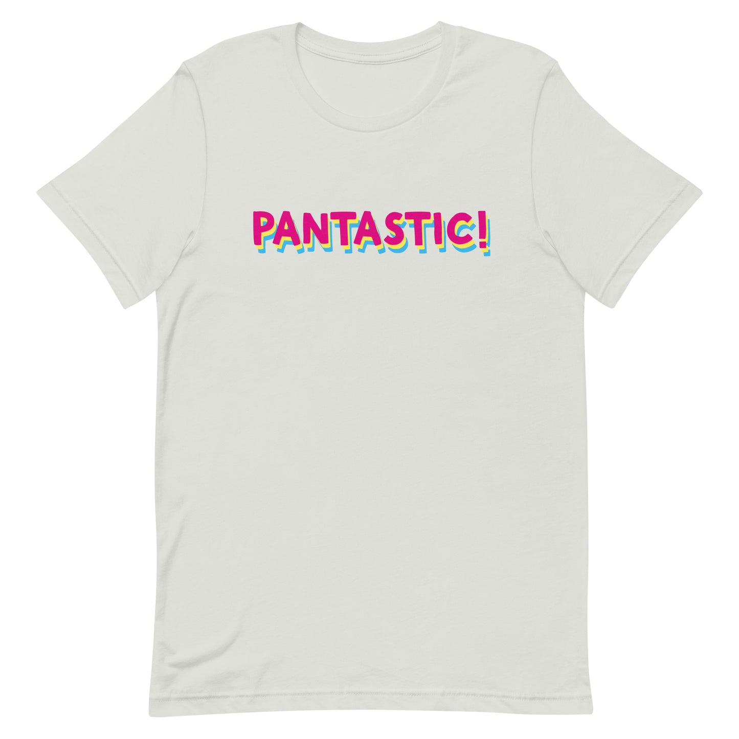 Pansexual Pan Pride T-Shirt - Pantastic! Silver Pansexual unisex-staple-t-shirt-silver-front-63b9f87821a4c Tee