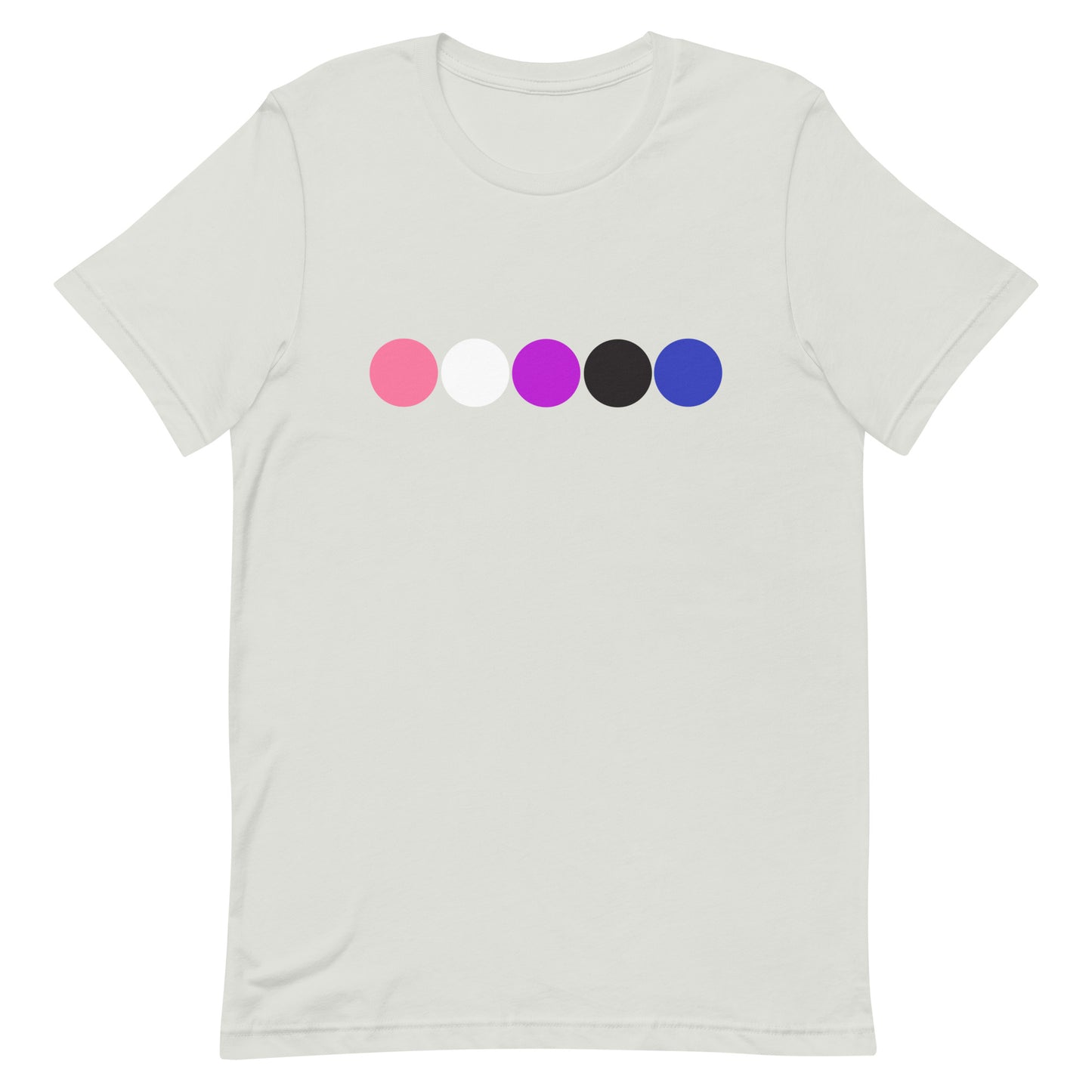 Genderfluid Pride Shirt - Circle Silver Genderfluid unisex-staple-t-shirt-silver-front-63bb6ad9a0f56
