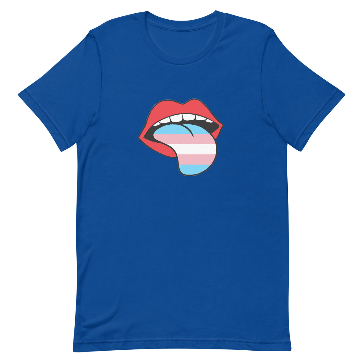Transgender Trans Pride T-Shirt - Tongue True Royal Transgender unisex-staple-t-shirt-true-royal-front-63b4b9593455e Tee