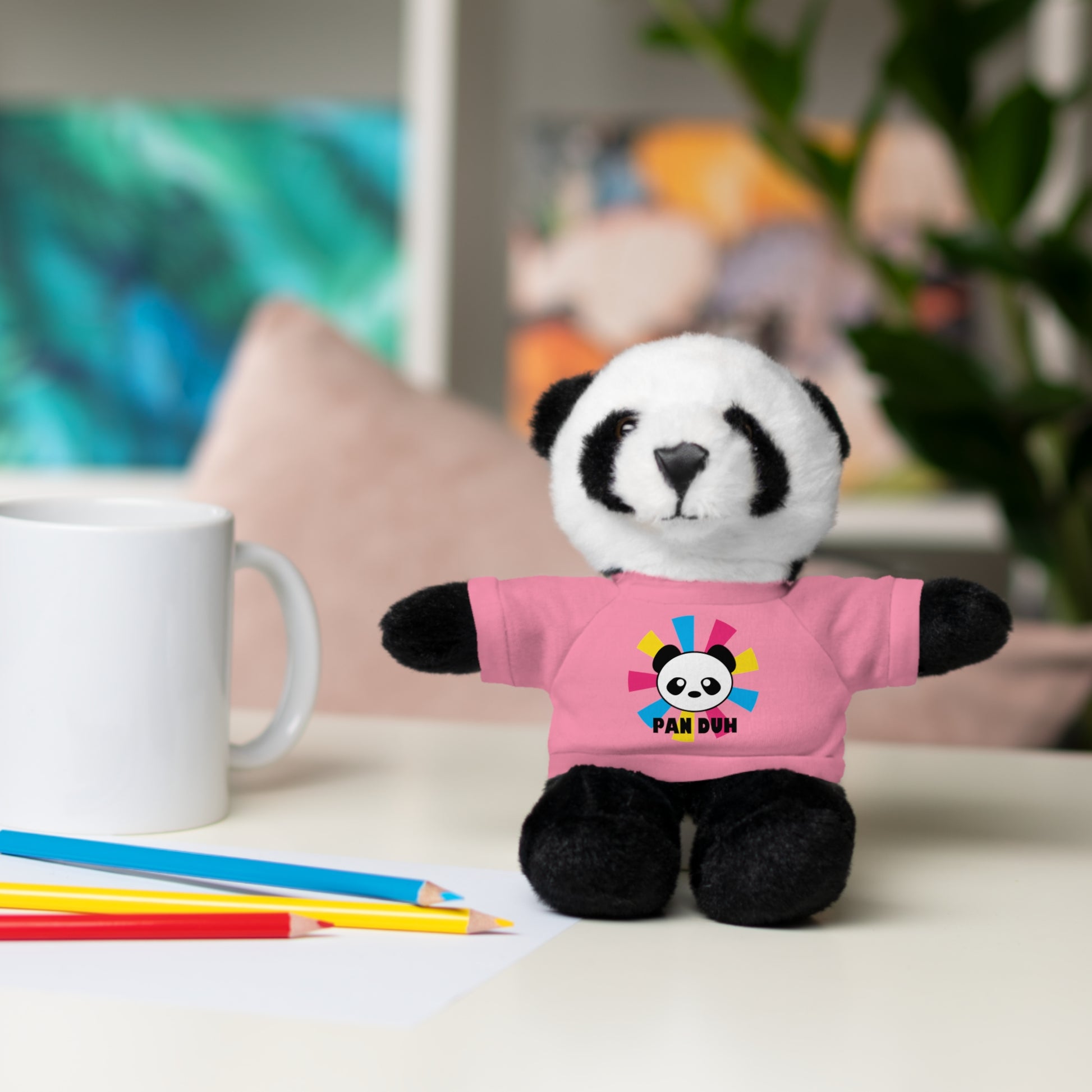 Pansexual Pan Pride Stuffed Plush Animal with Tee Pan Duh Panda 10016894999728498056_2048