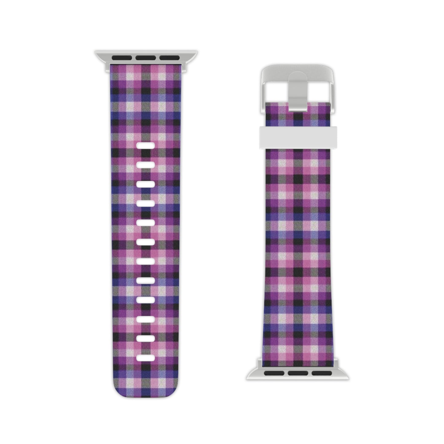 Genderfluid Pride Watch Band for Apple Watch - Plaid 7.5'' × 0.75'' 42 - 44 mm Silver Genderfluid 1023409847768503912_2048