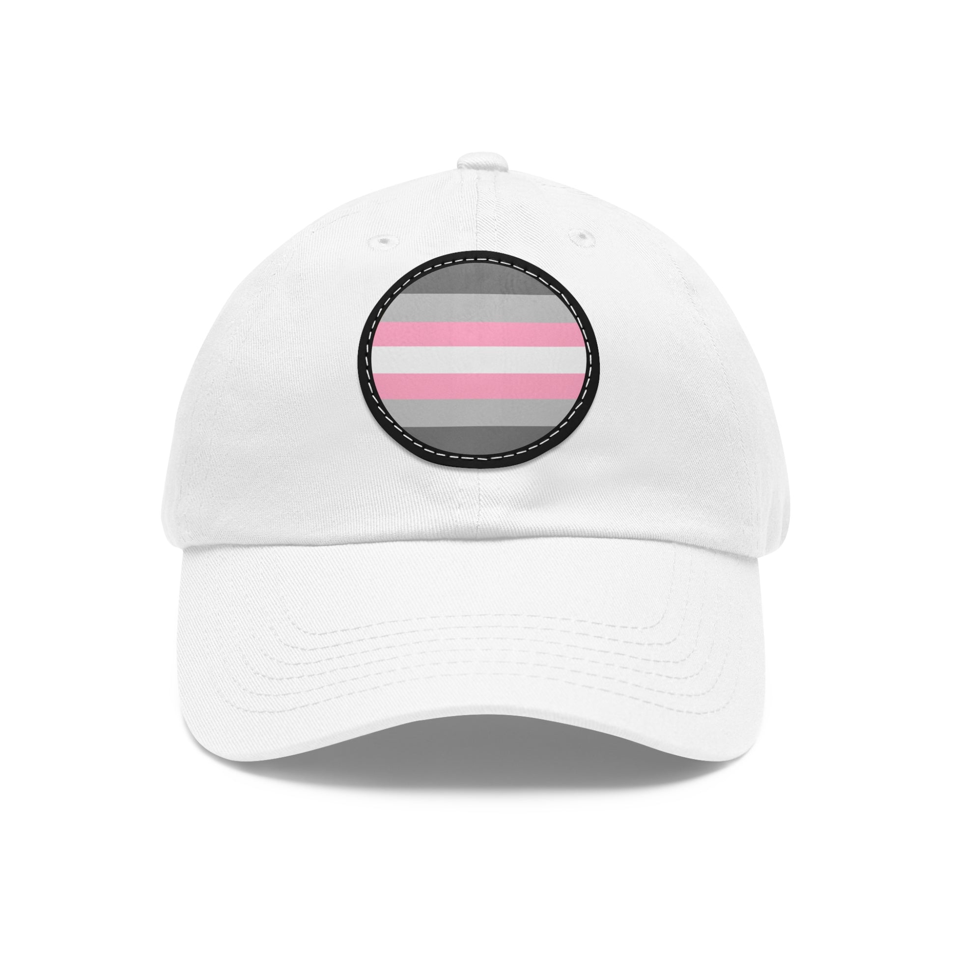 Demigirl Pride Hat with Round Patch White Black patch One size Demigirl 11017269912593698975_2048