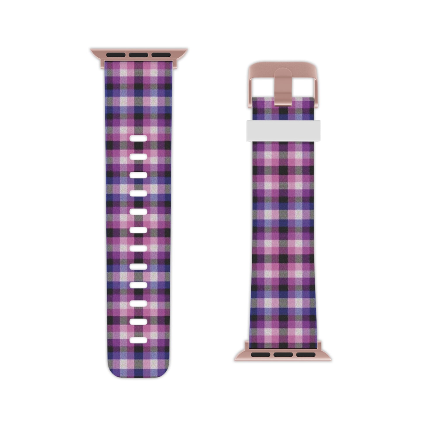 Genderfluid Pride Watch Band for Apple Watch - Plaid 7.5'' × 0.75'' 38 - 40 mm Rose Gold Genderfluid 11163217181155062423_2048