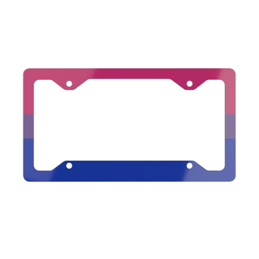 Bisexual Bi Pride Flag Metal License Plate Frame 12.3" x 6.5" Glossy Bisexual 11809154673651932048_2048