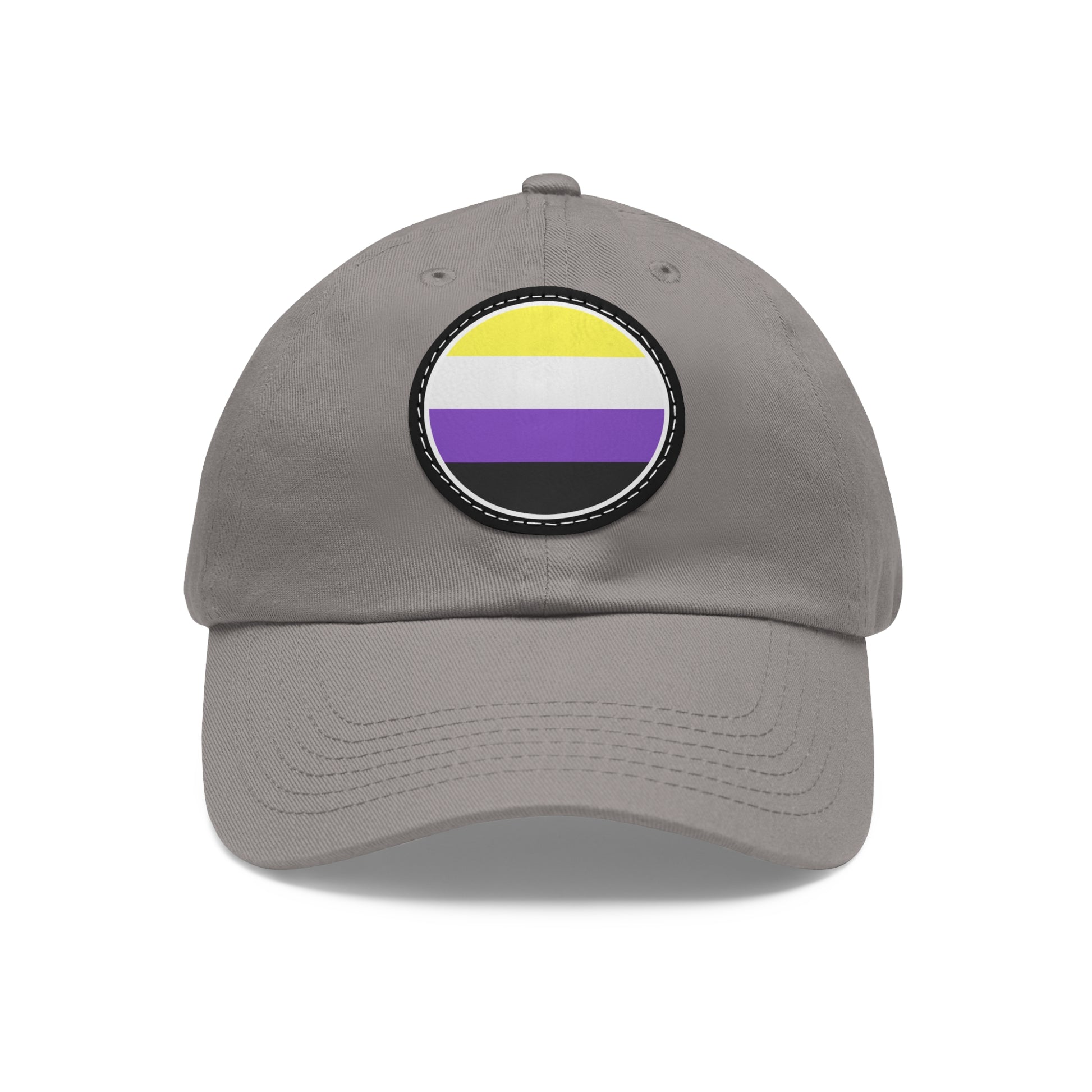 Nonbinary Enby Pride Hat with Round Patch Grey Black patch One size Nonbinary 12007937974927954710_2048