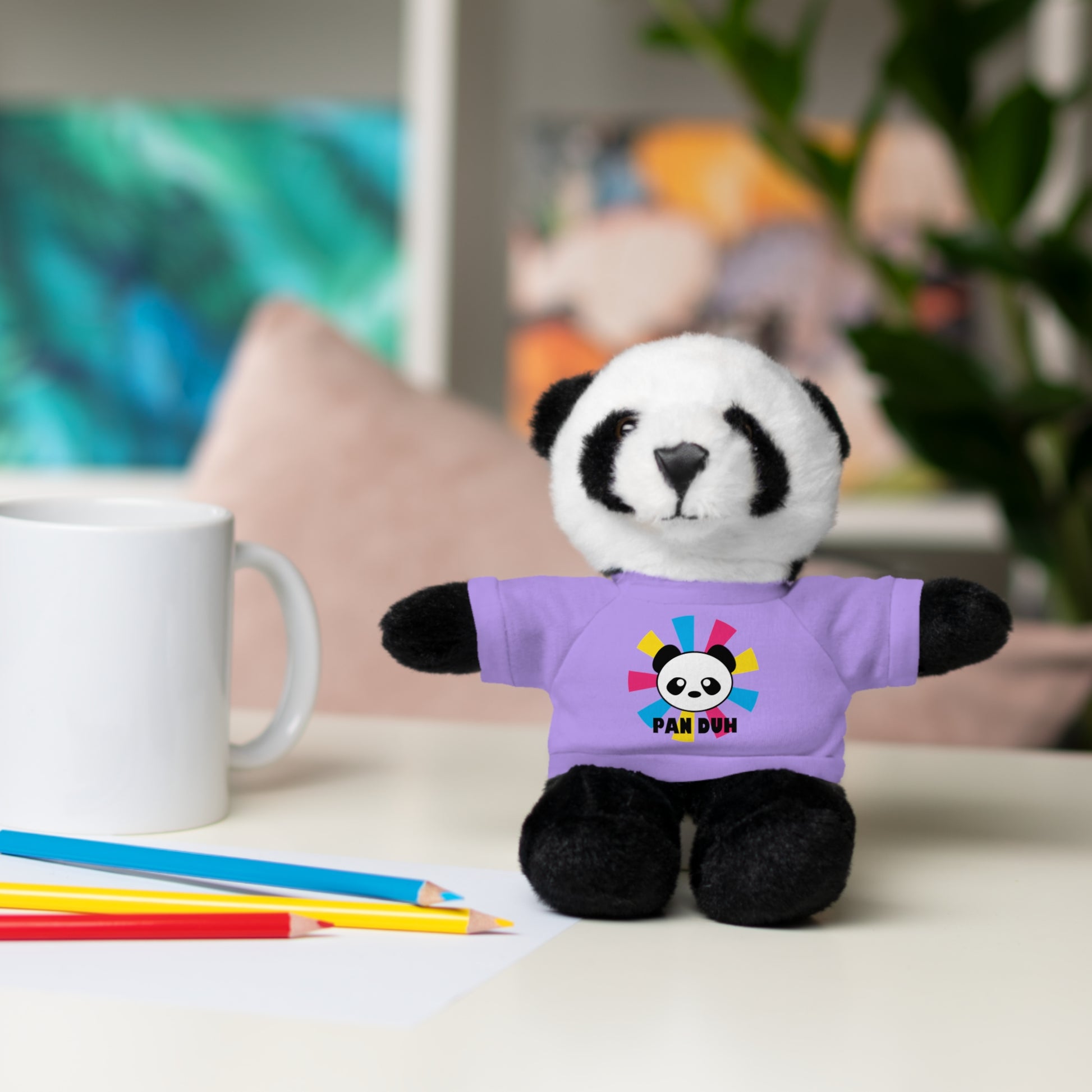 Pansexual Pan Pride Stuffed Plush Animal with Tee Pan Duh Panda 12120786154446283816_2048