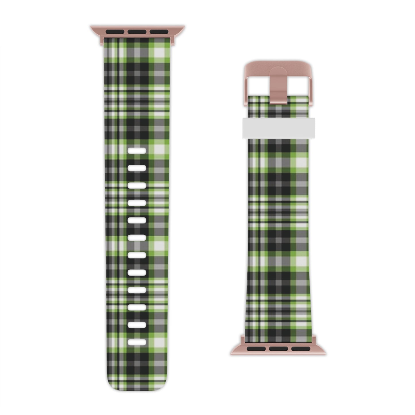 Agender Pride Watch Band for Apple Watch in Plaid 8'' × 0.75'' 42 - 44 mm Rose Gold Agender 12499306780306682585_2048