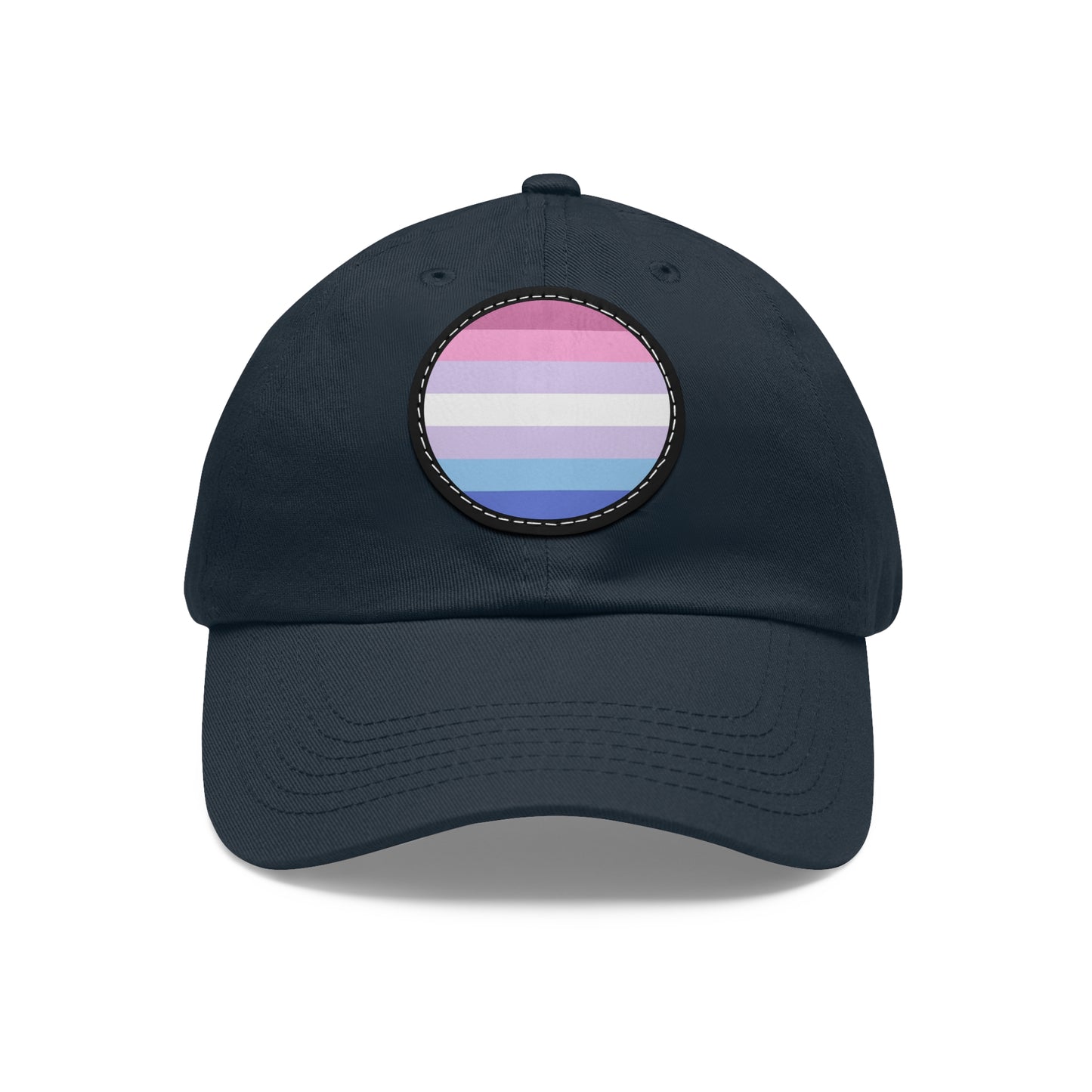 Bigender Pride Hat with Round Patch Navy Black patch One size Bigender 12753507976182042747_2048