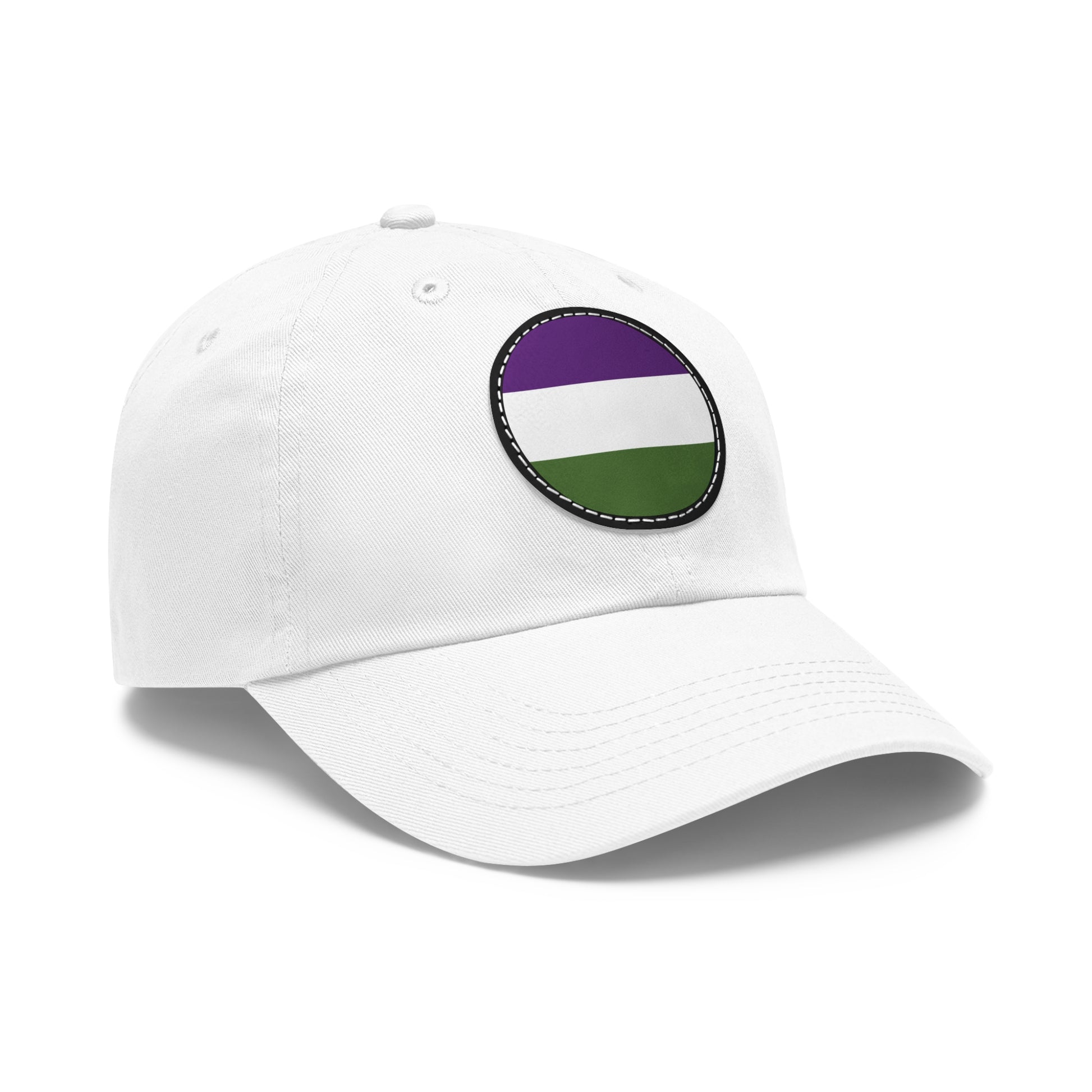 Genderqueer Pride Hat with Round Patch 12933322639585111859_2048