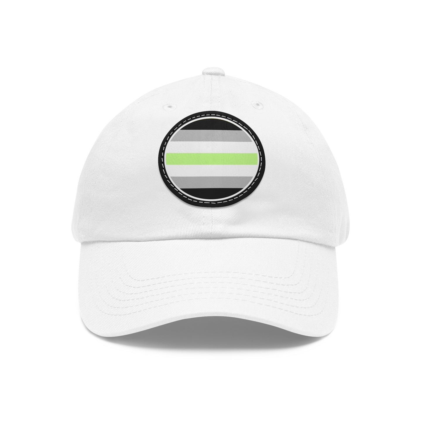 Agender Pride Hat with Round Patch White Black patch One size Agender 13155918475800620875_2048