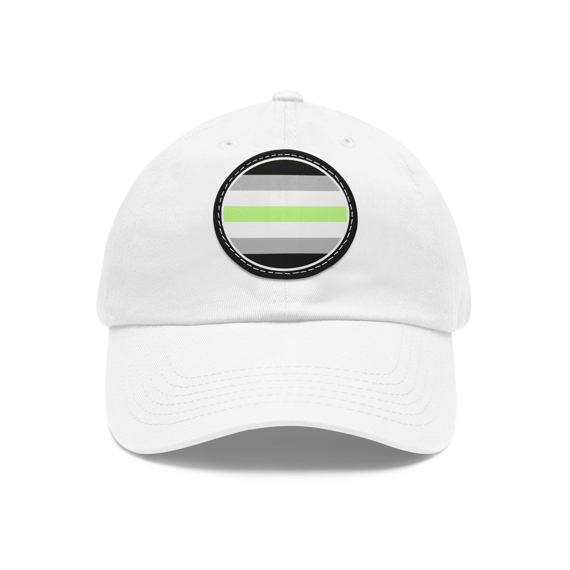 Agender Pride Hat with Round Patch White Black patch One size Agender 13155918475800620875_2048