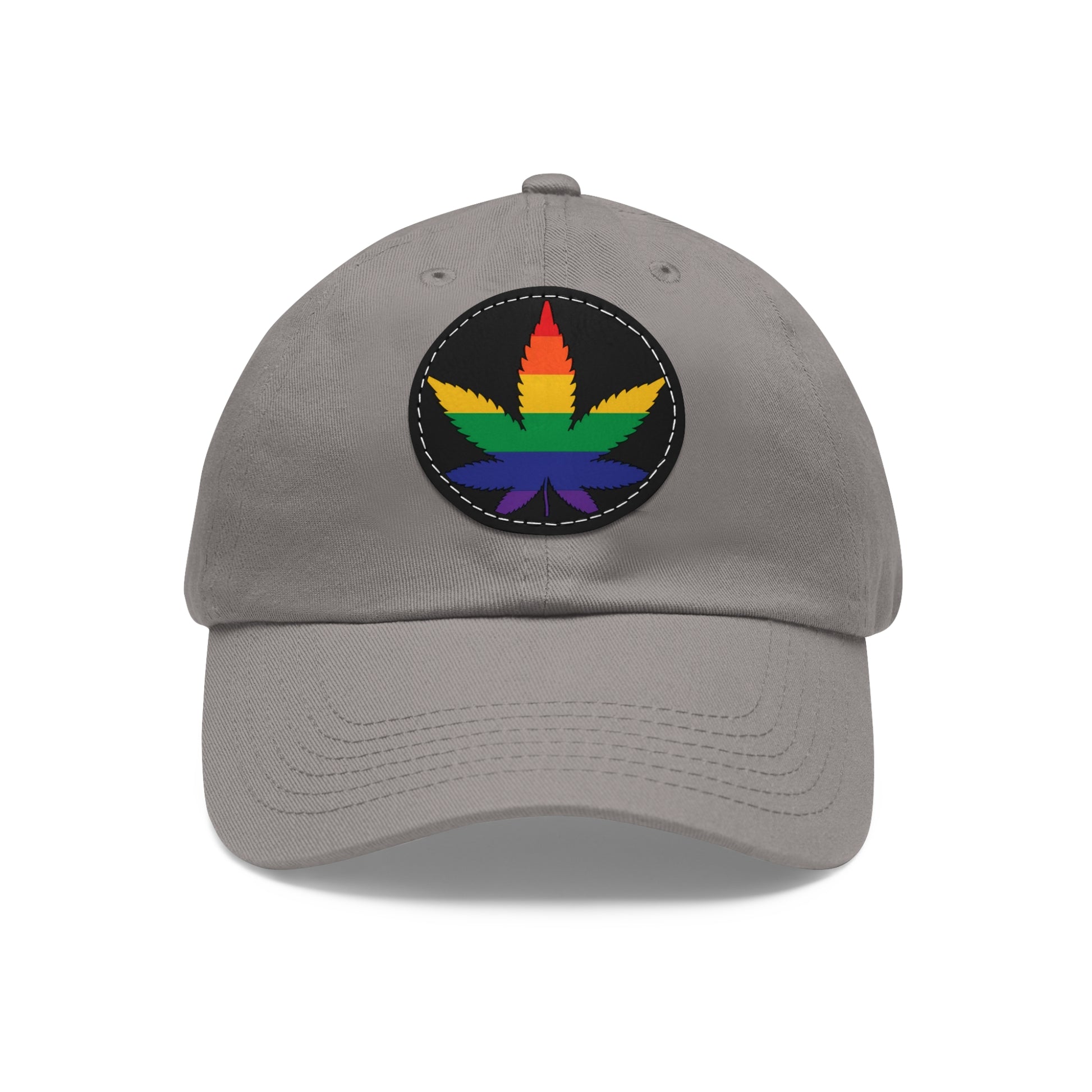 LGBTQ Pride Weed Hat with Round Patch Grey Black patch One size Pride 13703746392069577015_2048