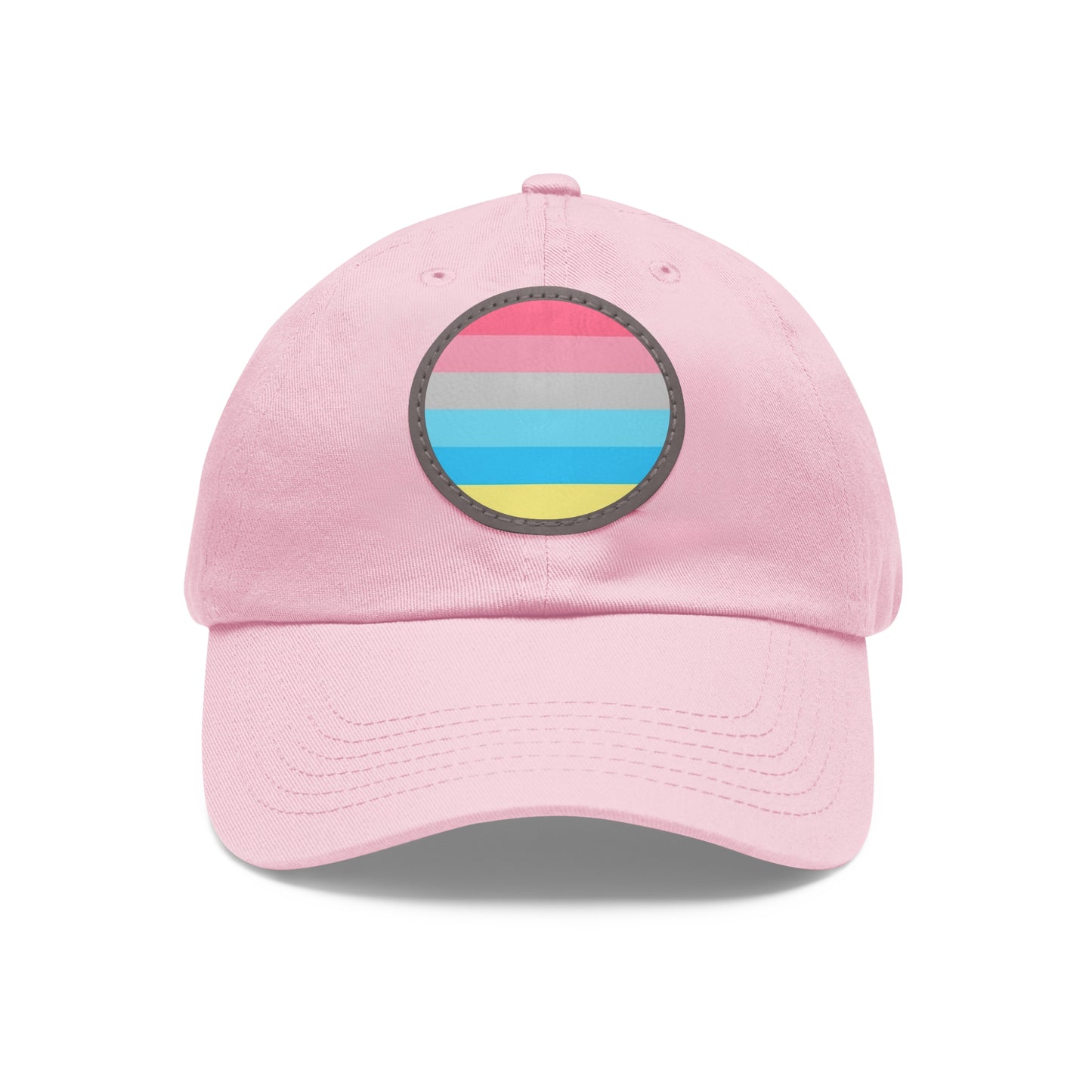 Genderflux Pride Hat with Round Patch Light Pink Grey patch One size Genderflux 13734981810838211161_2048