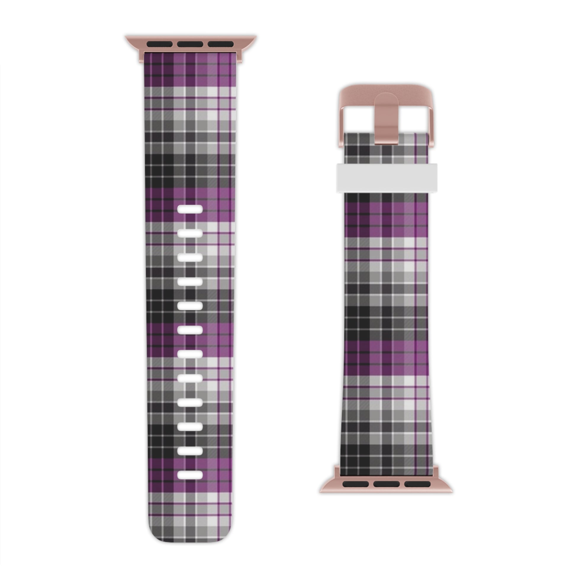 Asexual Ace Pride Watch Band for Apple Watch Plaid 8'' × 0.75'' 38 - 40 mm Rose Gold Asexual 14046259327707646801_2048