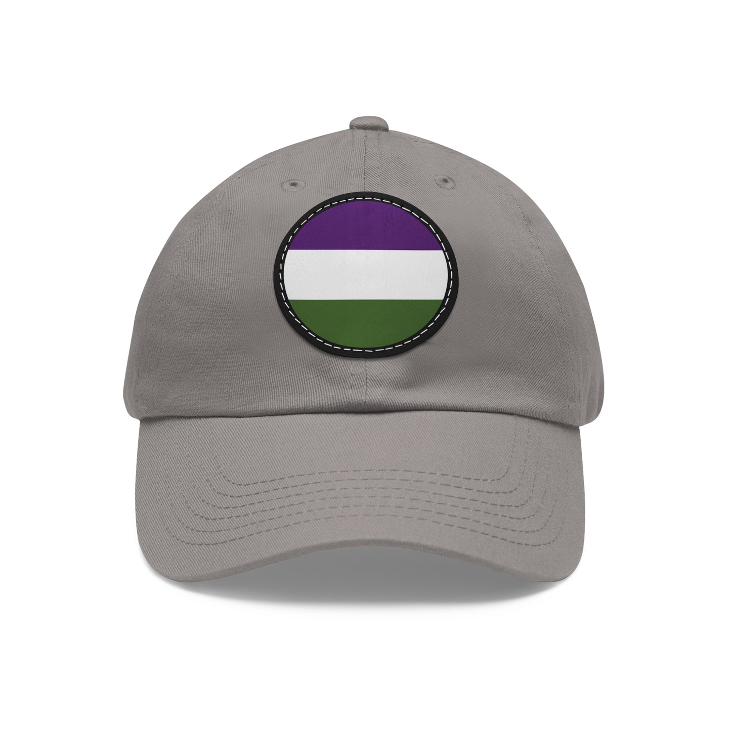 Genderqueer Pride Hat with Round Patch Grey Black patch One size Genderqueer 14972950981178222785_2048