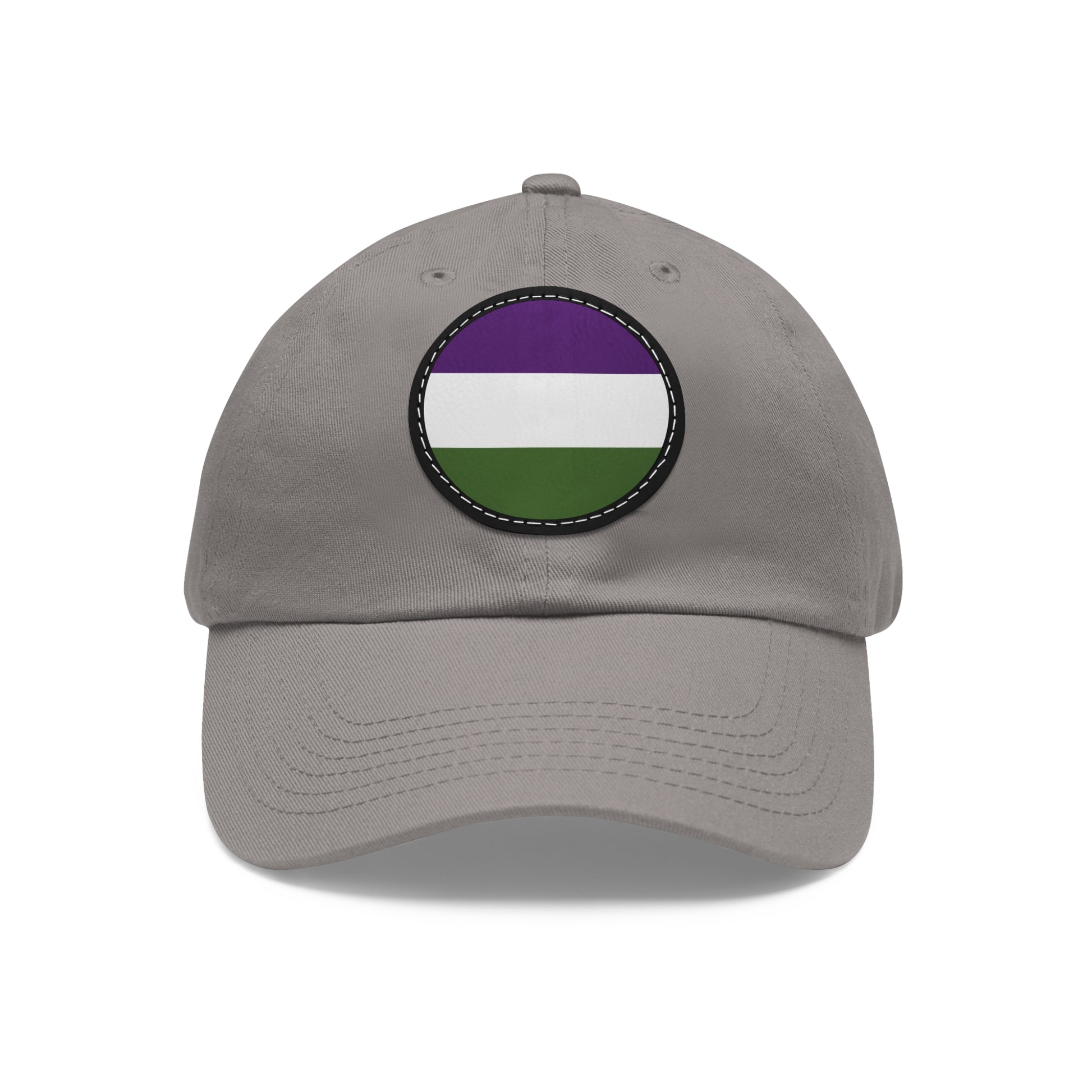 Genderqueer Pride Hat with Round Patch Grey Black patch One size Genderqueer 14972950981178222785_2048