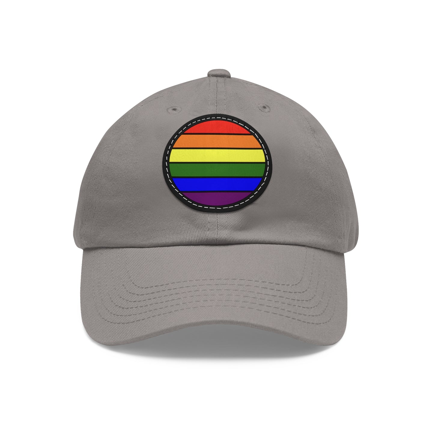 LGBTQ Pride Hat with Round Patch Grey Black patch One size Pride 15224353786768314828_2048